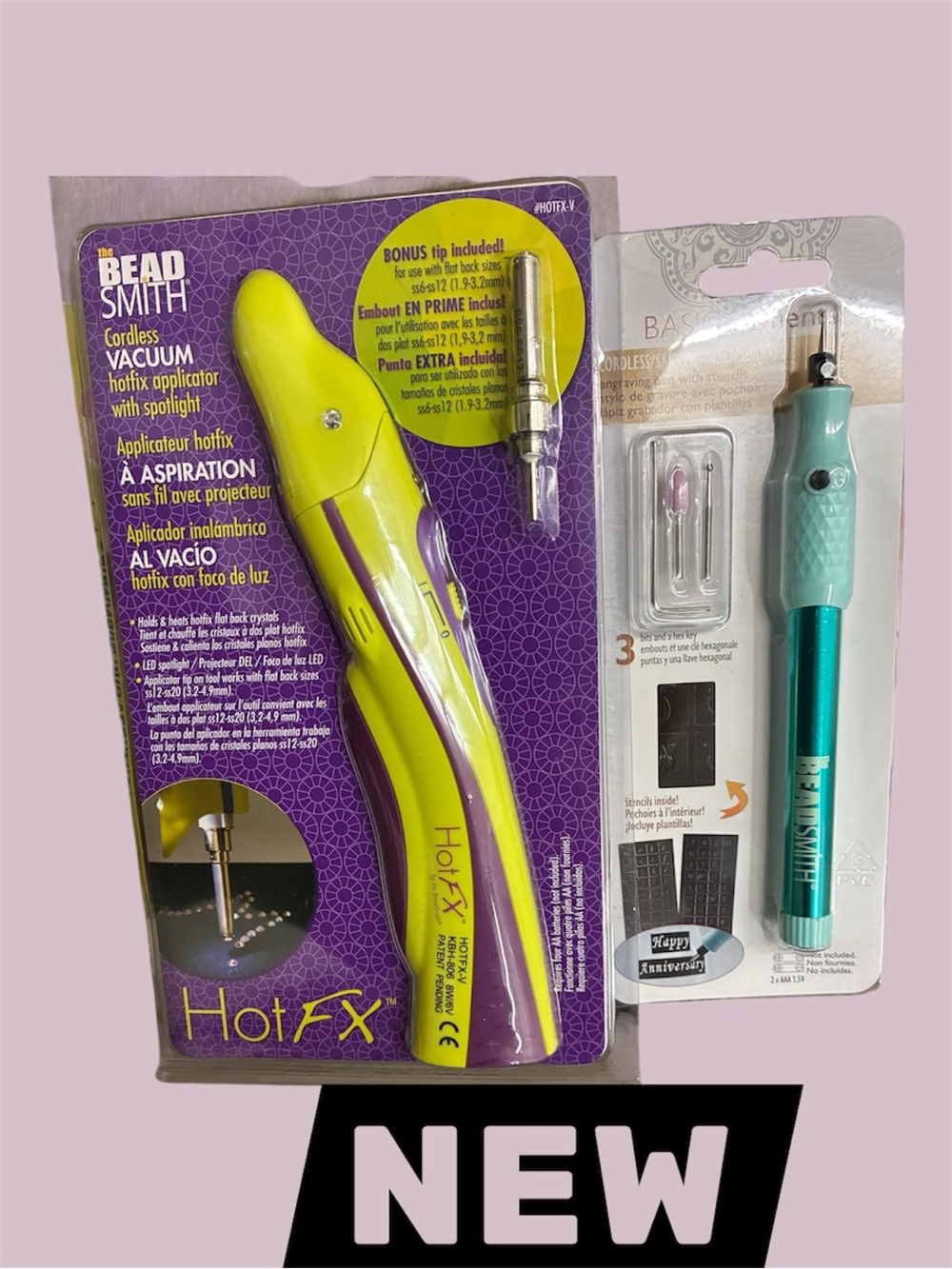 Beadsmith Hot Fix Applicator & Cordless Engraving Tool Bundle NEW Sealed